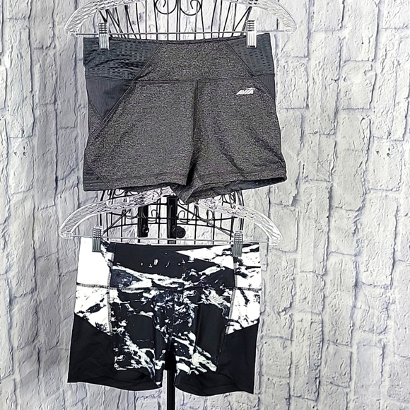 BUNDLE‎ OF 2 AVIA Gray and Black and White Athletic Shorts Small - Picture 1 of 11